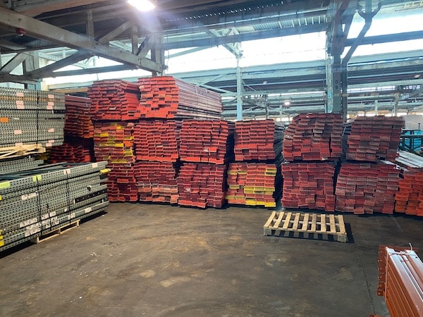 Warehouse materials in stacks