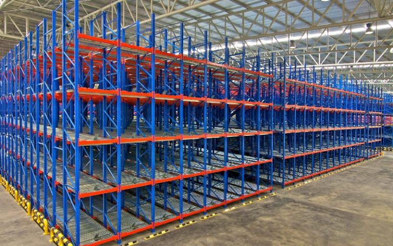 Colorful industrial pallet racking system