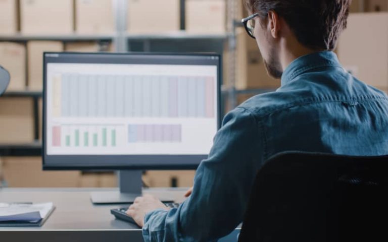 Person working on data analysis