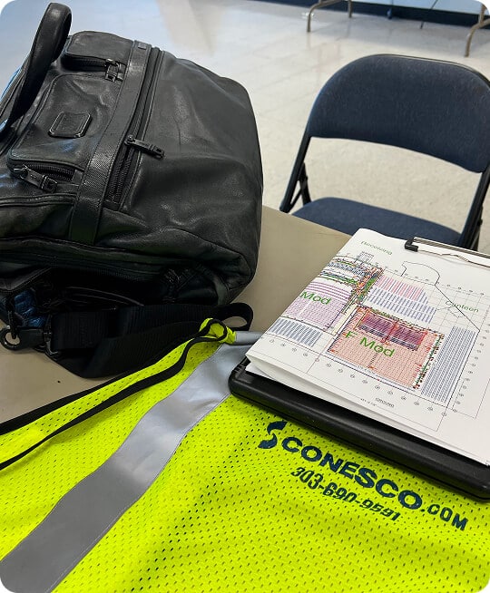 Work materials on a table