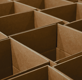 Empty cardboard boxes arranged neatly.