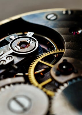 Intricate watch gears and mechanisms.