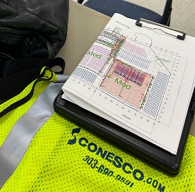 Construction plans and safety gear
