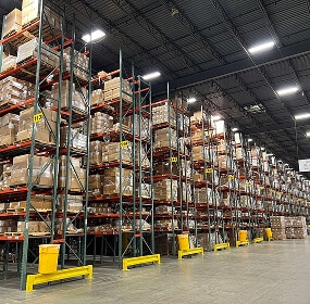 Tall shelves filled with boxes