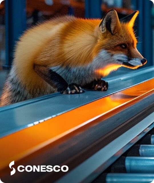 Fox on a glowing surface