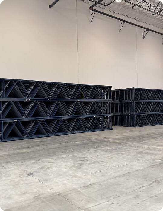 Empty storage racks in warehouse