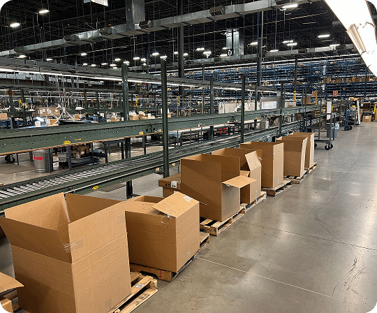 Empty boxes in a warehouse setting