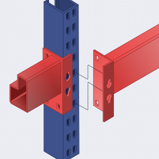 Red and blue structural connection illustration