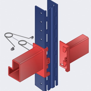Rack components with mounting hardware