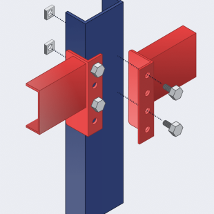 3D structural connection with bolts